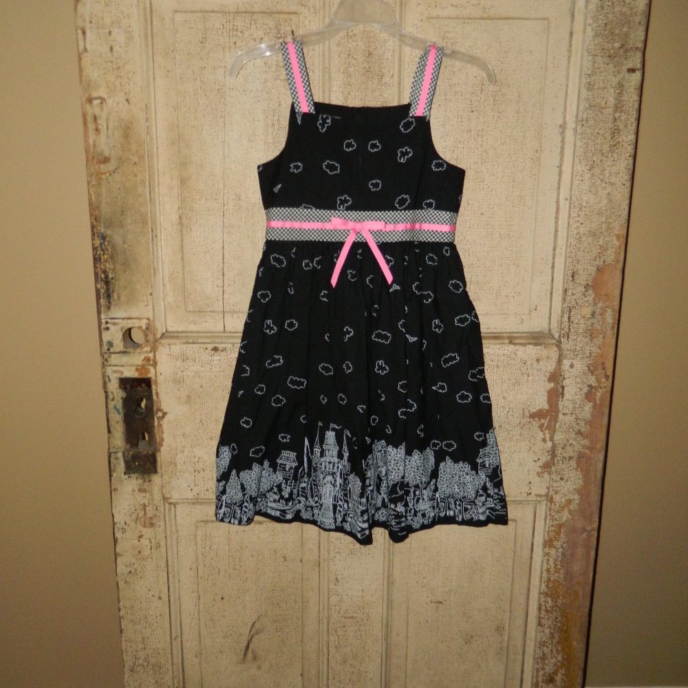 Jessica Ann Girls Size 10 Sundress Black, Pink  (J-6)